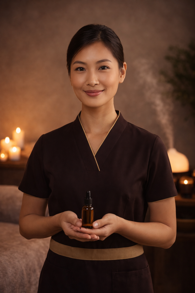 아로마스텝 힐링존에서 편안히 휴식 중인 방문객 모습